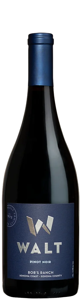 Bottle image of 2022 WALT Bob's Ranch Pinot Noir Magnum against a white background.